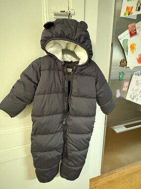 Black Hooded Snowsuit